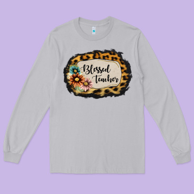 Blessed Teacher Long Sleeve Tee Designed By Jasminsmagicworld