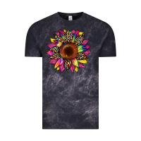 Cloud Black tie dye leopard sunflower Vintage Tee - Artiststas
