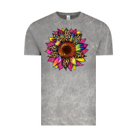 Cloud Rock tie dye leopard sunflower Vintage Tee - Artiststas