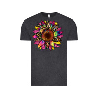 Vintage Black tie dye leopard sunflower Vintage Tee - Artiststas