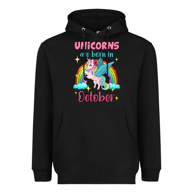 Unicorns Are Born In October Heavyweight Hoodie by Jasminsmagicworld | Teevron