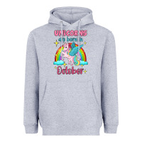 Heather Grey unicorns are born in october Heavyweight Hoodie - Jasminsmagicworld