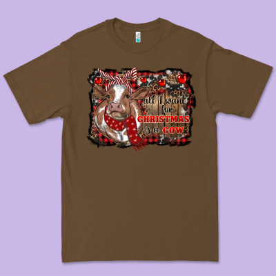 All I Want For Christmas Is A Cow Cowhide Premium Tee Designed By Ranaportraitstore