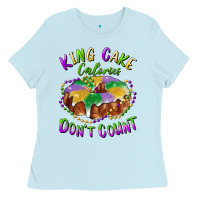 Baby Blue mardi gras king cake calories don't count Ladies Tee - RanaPortraitStore