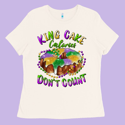 Ladies Tee mardi gras king cake calories don't count
