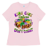 Bubblegum Pink mardi gras king cake calories don't count Ladies Tee - RanaPortraitStore
