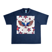 Navy patriotic eagle wing Urban Heavy Tee - BundleAndBundleShop