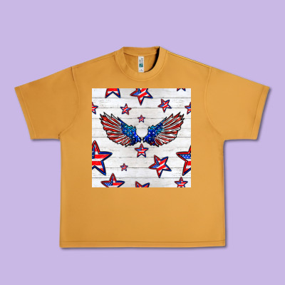 Patriotic Eagle Wing Urban Heavy Tee Designed By Bundleandbundleshop