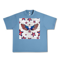 Pebble Blue patriotic eagle wing Urban Heavy Tee - BundleAndBundleShop