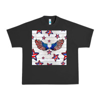 Pigment Black patriotic eagle wing Urban Heavy Tee - BundleAndBundleShop