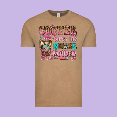 Coffee Gives Me Nurse Power Vintage Tee Designed By Adodesignshop