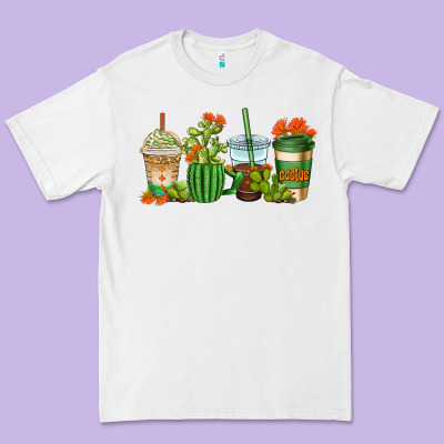 Cactus Coffee Cups Premium Tee Designed By Adodesignshop