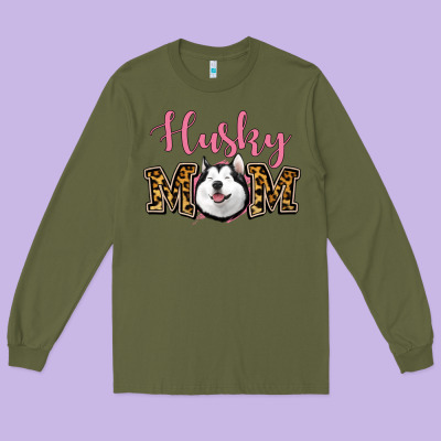 Husky Mom Long Sleeve Tee Designed By Jasminsmagicworld