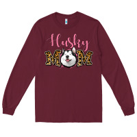 Burgundy Husky Mom Long Sleeve Tee - Jasminsmagicworld