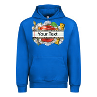 Cobalt floral teacher custom name Urban Hoodie - CowGirlArtShop
