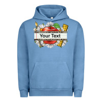 Pigment Pebble Blue floral teacher custom name Urban Hoodie - CowGirlArtShop