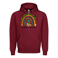 Burgundy teachers we do it all rainbow Zipper Hoodie - NancyCooperArtShop