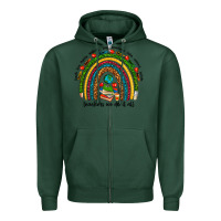 Sports Green teachers we do it all rainbow Zipper Hoodie - NancyCooperArtShop