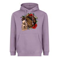 Leopard Bandana And Roses Skull Heavyweight Hoodie | Teevron
