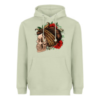 Matcha leopard bandana and roses skull Heavyweight Hoodie - Jasminsmagicworld