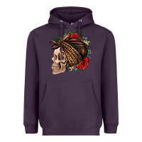 Plum leopard bandana and roses skull Heavyweight Hoodie - Jasminsmagicworld