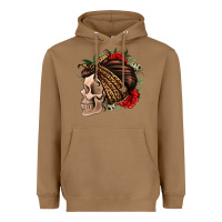 Toasted Coconut leopard bandana and roses skull Heavyweight Hoodie - Jasminsmagicworld