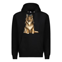 Black collie with bandanna Premium Hoodie - texasbilliewilder