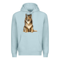 Blue Mist collie with bandanna Premium Hoodie - texasbilliewilder