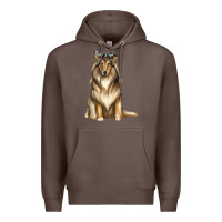 Coffee collie with bandanna Premium Hoodie - texasbilliewilder