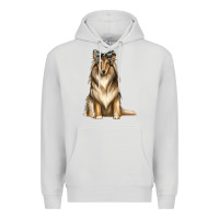 Dove Grey collie with bandanna Premium Hoodie - texasbilliewilder