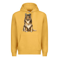 Mustard collie with bandanna Premium Hoodie - texasbilliewilder