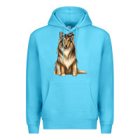 Ocean Blue collie with bandanna Premium Hoodie - texasbilliewilder