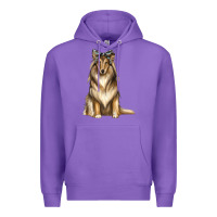 Purple collie with bandanna Premium Hoodie - texasbilliewilder