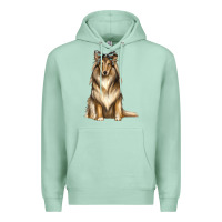 Seafoam collie with bandanna Premium Hoodie - texasbilliewilder