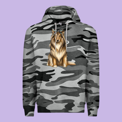 Collie With Bandanna Premium Hoodie Designed By Texasbilliewilder