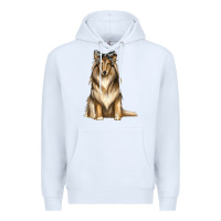 White collie with bandanna Premium Hoodie - texasbilliewilder