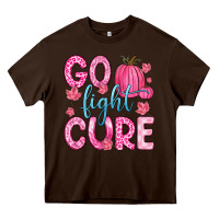 Chocolate Brown go fight cure Heavy Core Tee - Zillion Design Studio