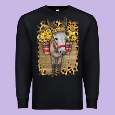 Donkey With Sunflowers Premium Sweatshirt Designed By Bettercallsaul