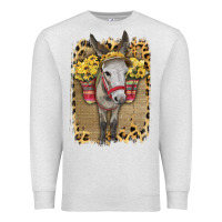 Oatmeal Heather Donkey With Sunflowers Premium Sweatshirt - Bettercallsaul