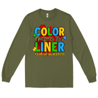 Army Green color outside the liner autism awareness Long Sleeve Tee - JahusDesignShop