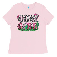 Bubblegum Pink cowgirl lightning bolt Ladies Tee - Zillion Design Studio