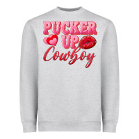 Heather Grey pucker up cowboy Heavyweight Sweatshirt - AdoDesignShop