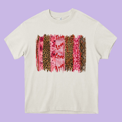 Valentine's Day Love Brushstrokes Heavy Core Tee Designed By Ranaportraitstore