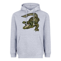 Heather Grey alligator Heavyweight Hoodie - BarkalooDesign