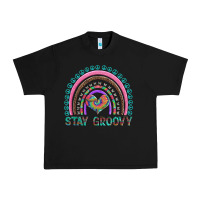 Black stay groovy with rainbow and heart Urban Heavy Tee - Artiststas