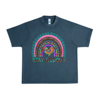 Midnight Navy stay groovy with rainbow and heart Urban Heavy Tee - Artiststas