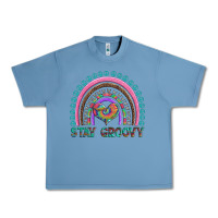 Pebble Blue stay groovy with rainbow and heart Urban Heavy Tee - Artiststas