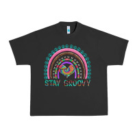 Pigment Black stay groovy with rainbow and heart Urban Heavy Tee - Artiststas