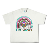 Pistachio stay groovy with rainbow and heart Urban Heavy Tee - Artiststas