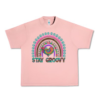 Salmon stay groovy with rainbow and heart Urban Heavy Tee - Artiststas